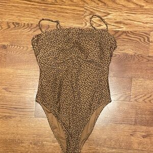 J. Crew Leopard Print One Piece Swimsuit